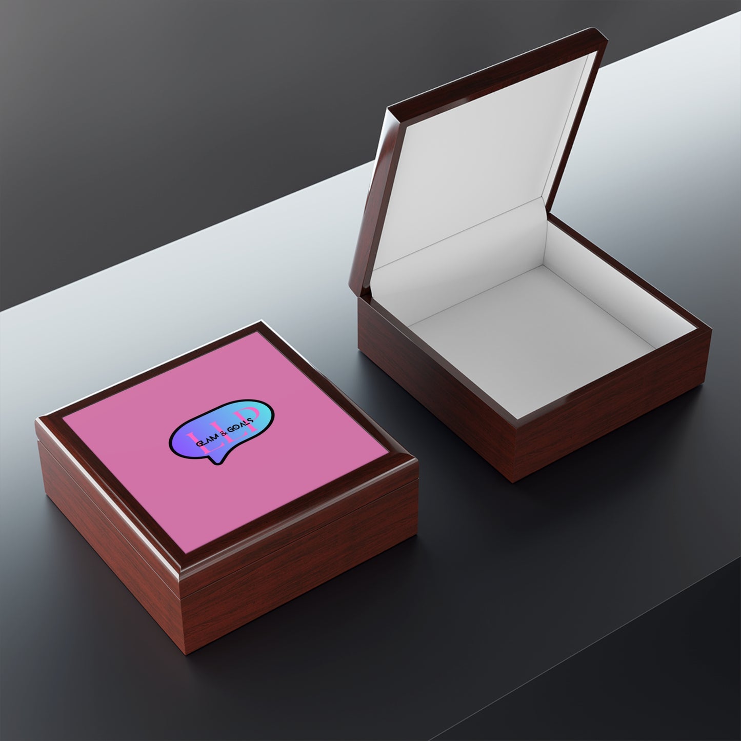 Stylish Jewelry Box with Glam & Goals Design - Perfect for Organizing Accessories