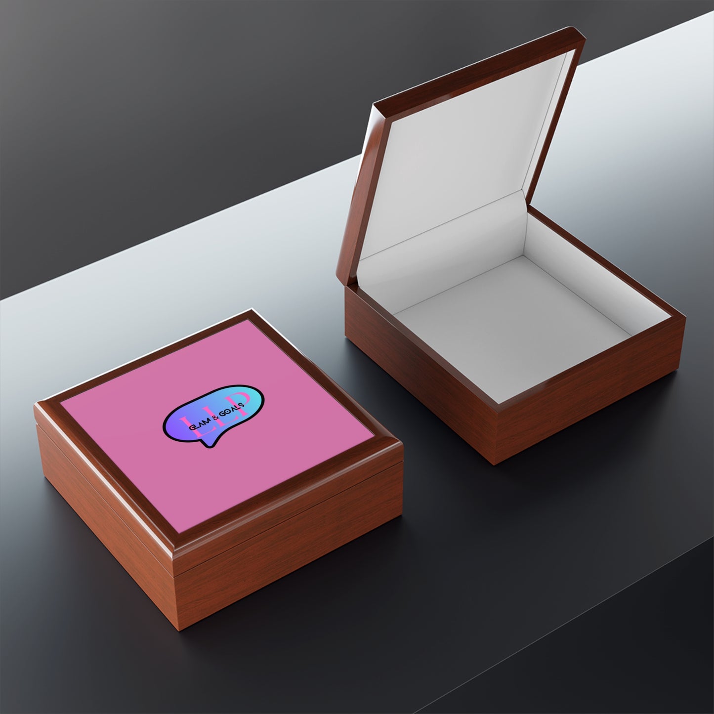 Stylish Jewelry Box with Glam & Goals Design - Perfect for Organizing Accessories