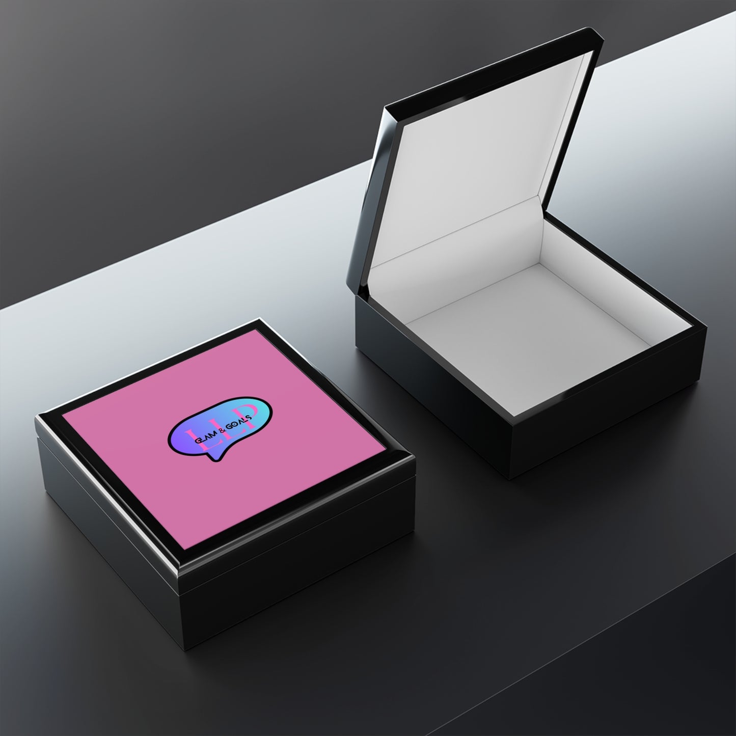 Stylish Jewelry Box with Glam & Goals Design - Perfect for Organizing Accessories